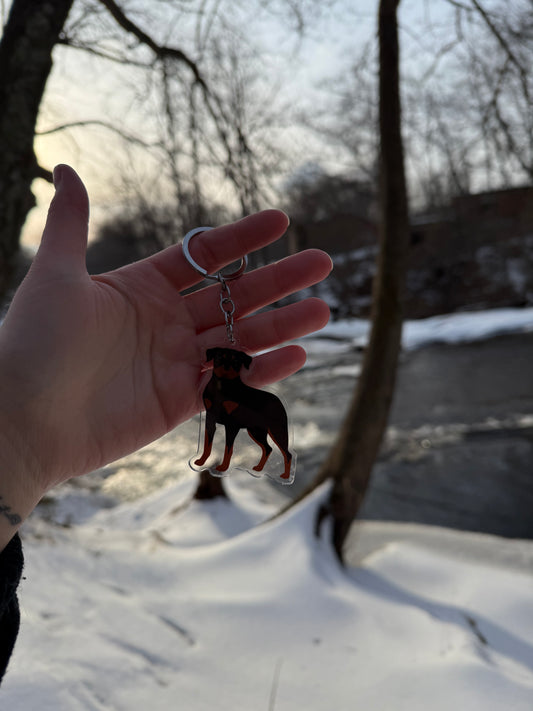 Rottweiler Dog 2.5in Acrylic Keychain