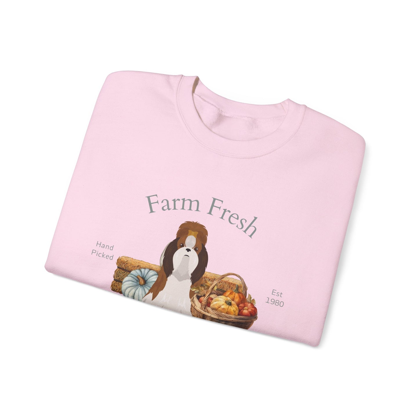 Shih Tzu Dog Fall Farm Fresh Unisex Heavy Blend Crewneck Sweatshirt