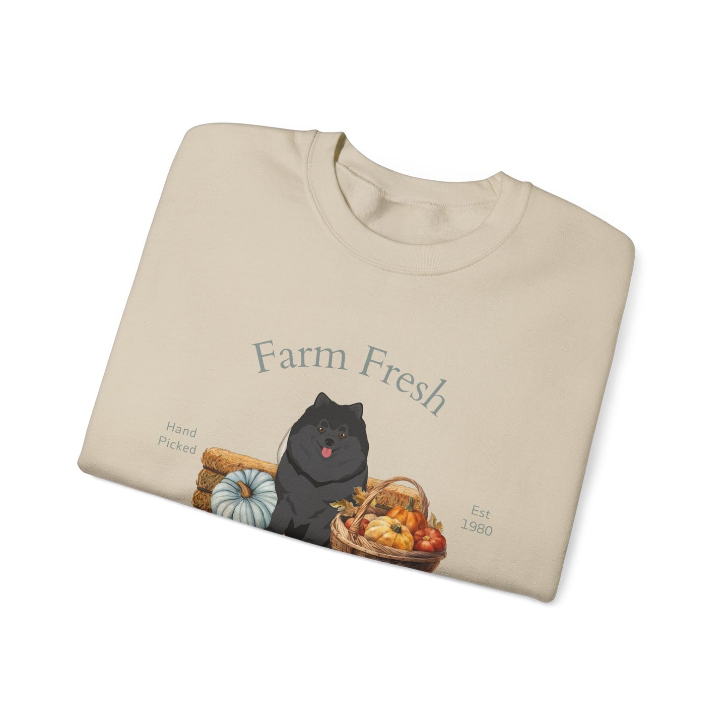Pomeranian Dog Fall Farm Fresh Unisex Heavy Blend Crewneck Sweatshirt