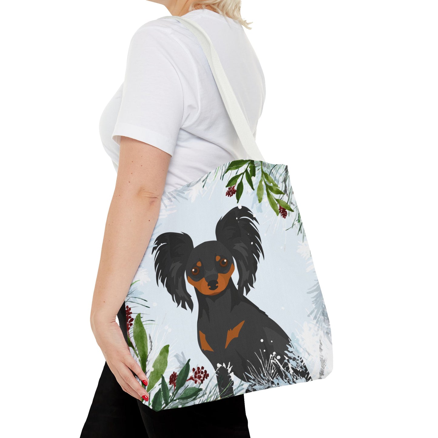 Russian Toy Terrier Dog Christmas Holiday Tote Bag 16x16
