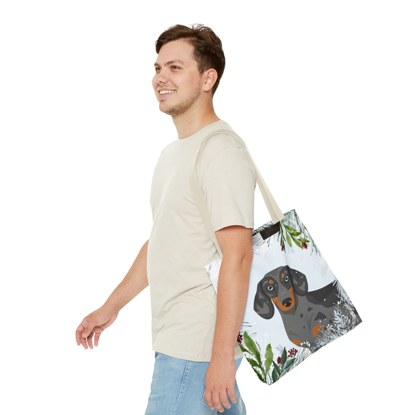 Dachshund Dog Christmas Holiday Tote Bag 16x16