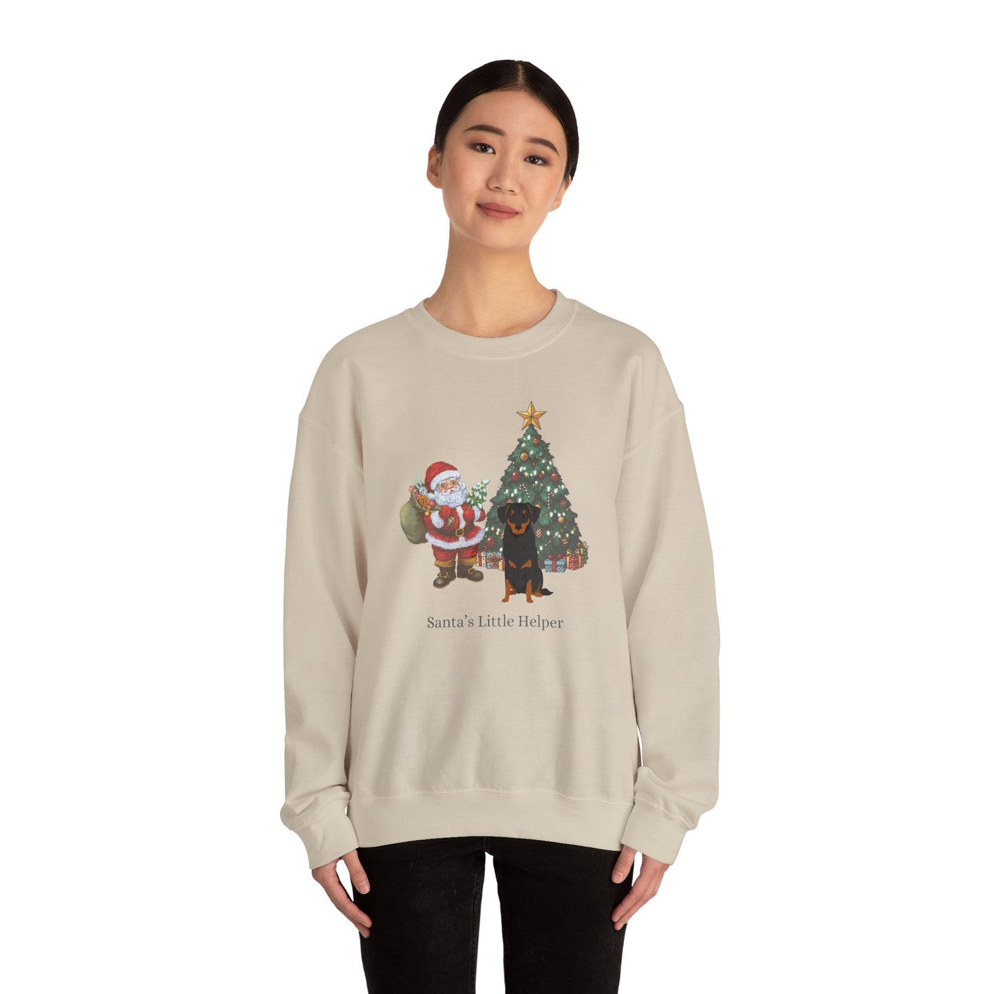 Austrian Pinscher Dog Santa's Little Helper Unisex Heavy Blend Crewneck Sweatshirt