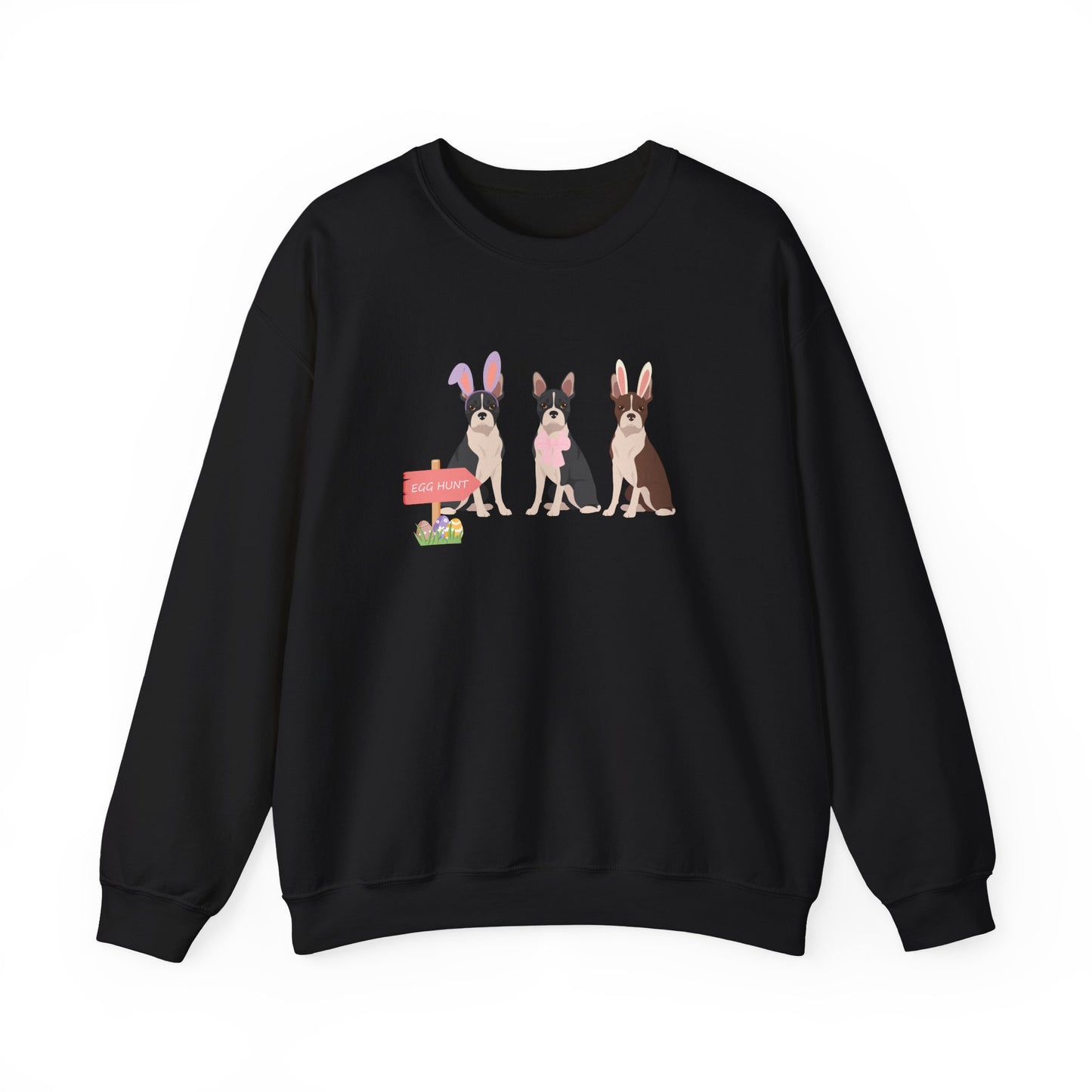Boston Terrier Dog Easter Unisex Heavy Blend Crewneck Sweatshirt, Easter, Cute Dog Mom Gift