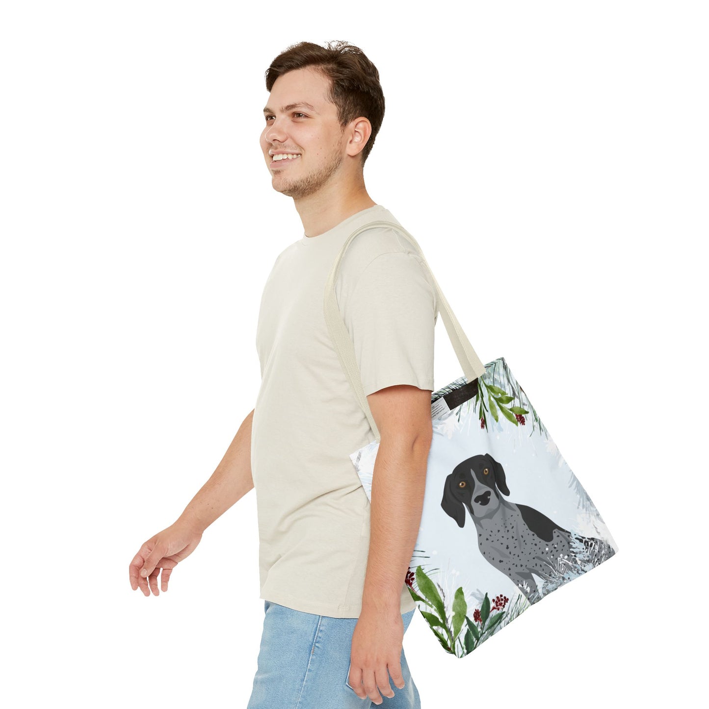 German Shorthaired Pointer Dog Christmas Holiday Tote Bag 16x16