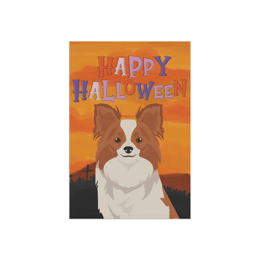 Papillon Dog Halloween Garden Flag
