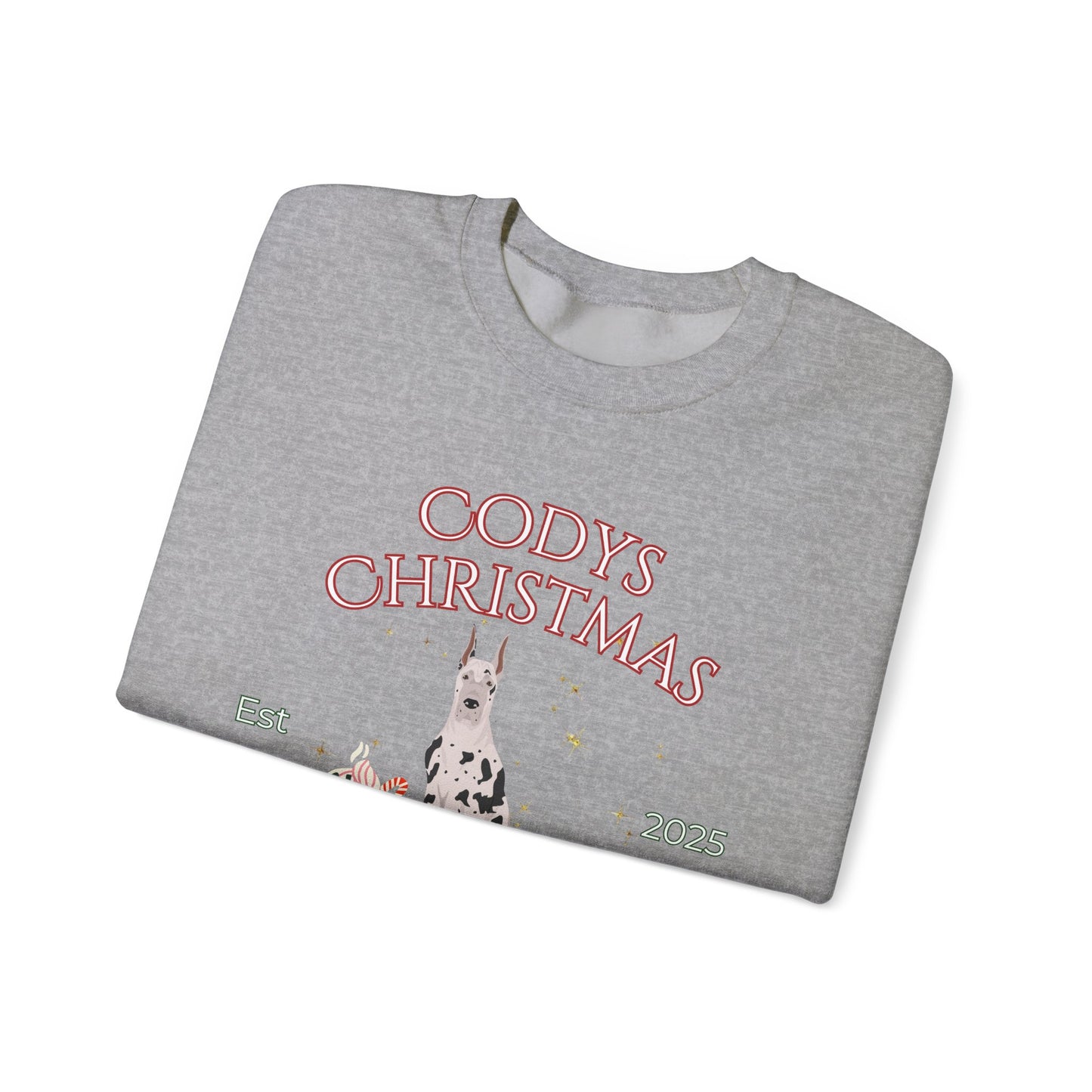 Great Dane Dog Christmas Social Club Unisex Heavy Blend Crewneck Sweatshirt Custom Name