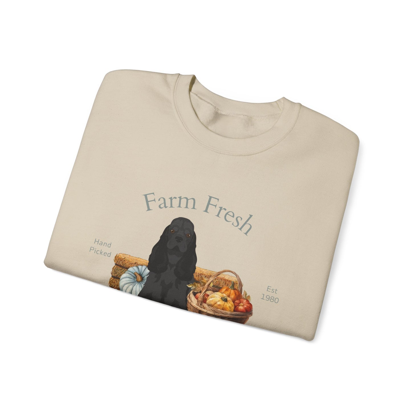 Cocker Spaniel Dog Fall Farm Fresh Unisex Heavy Blend Crewneck Sweatshirt
