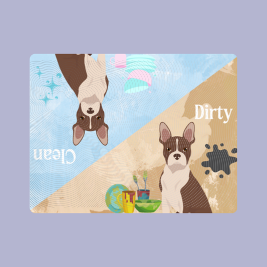 Boston Terrier Dog Clean & Dirty Fridge Magnet Set 3 Pack