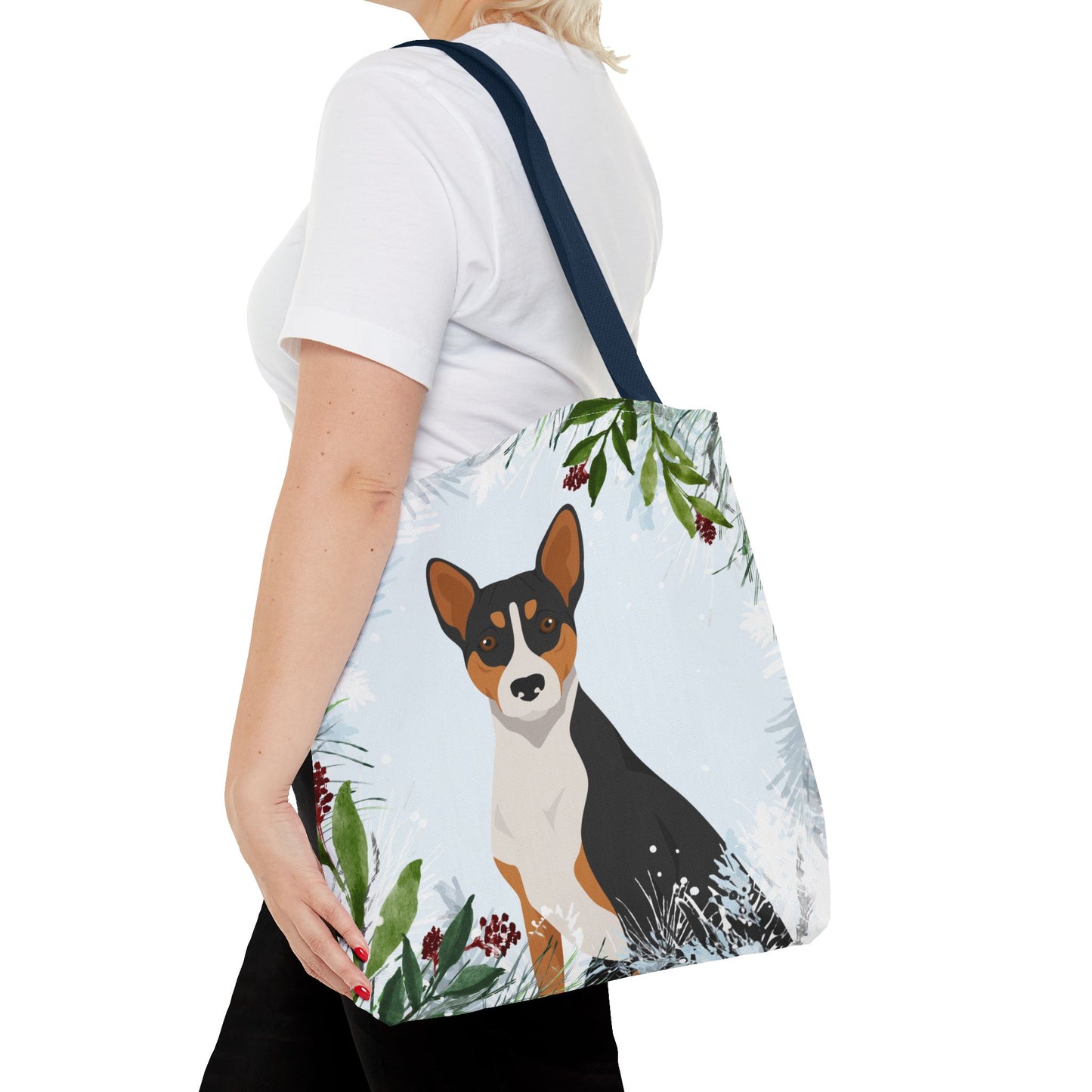 Basenji Dog Christmas Holiday Tote Bag 16x16