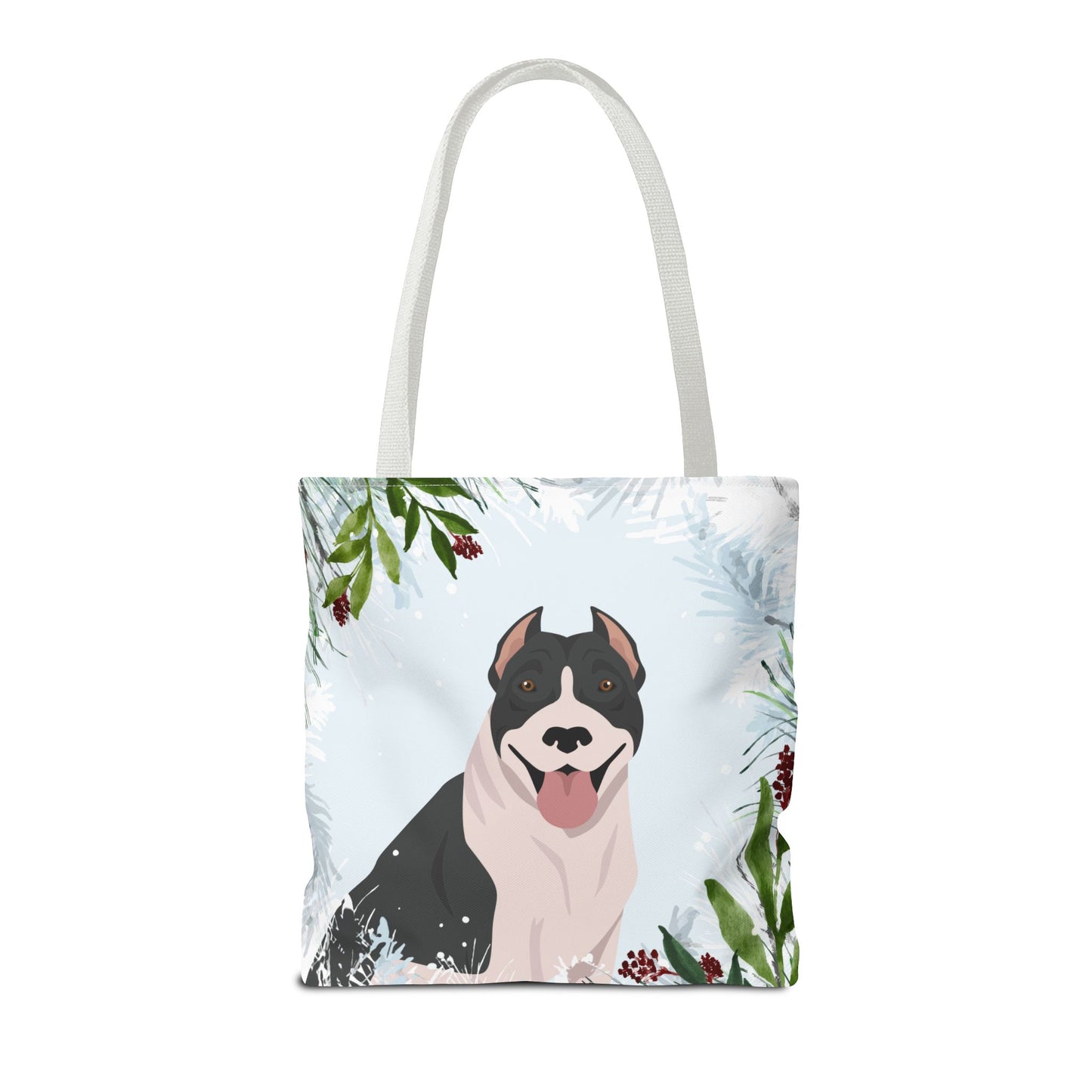 Pit Bull Dog Christmas Holiday Tote Bag 16x16