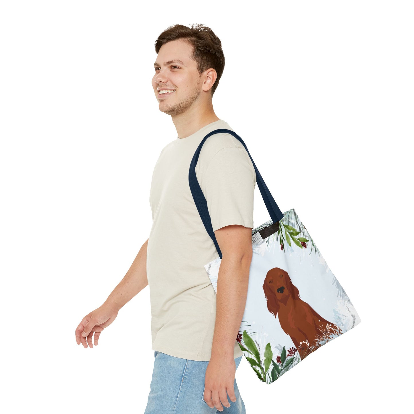 Irish Setter Dog Christmas Holiday Tote Bag 16x16