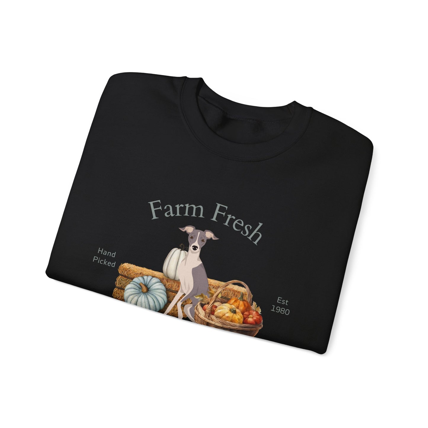Italian Greyhound Dog Fall Farm Fresh Unisex Heavy Blend Crewneck Sweatshirt