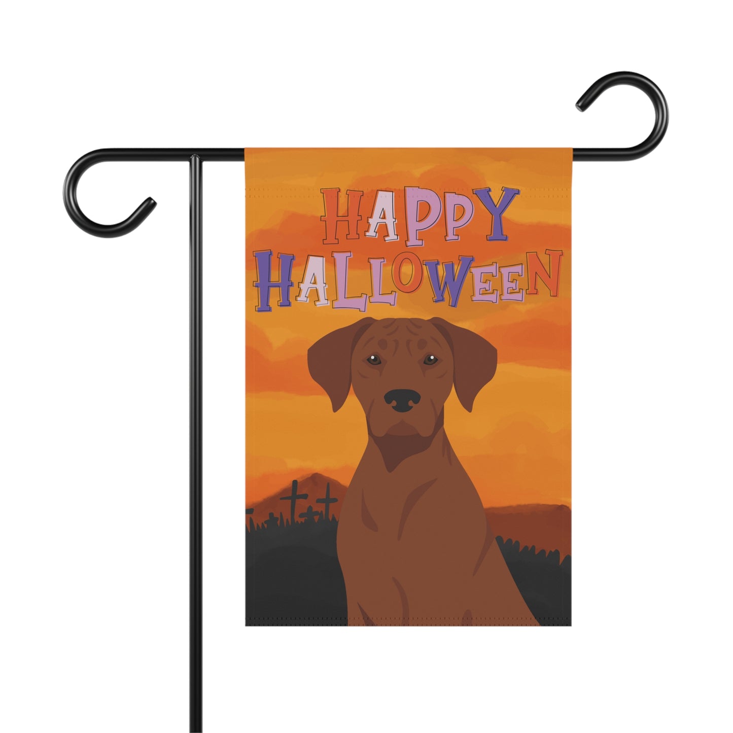 Rhodesian Ridgeback Dog Halloween Garden Flag