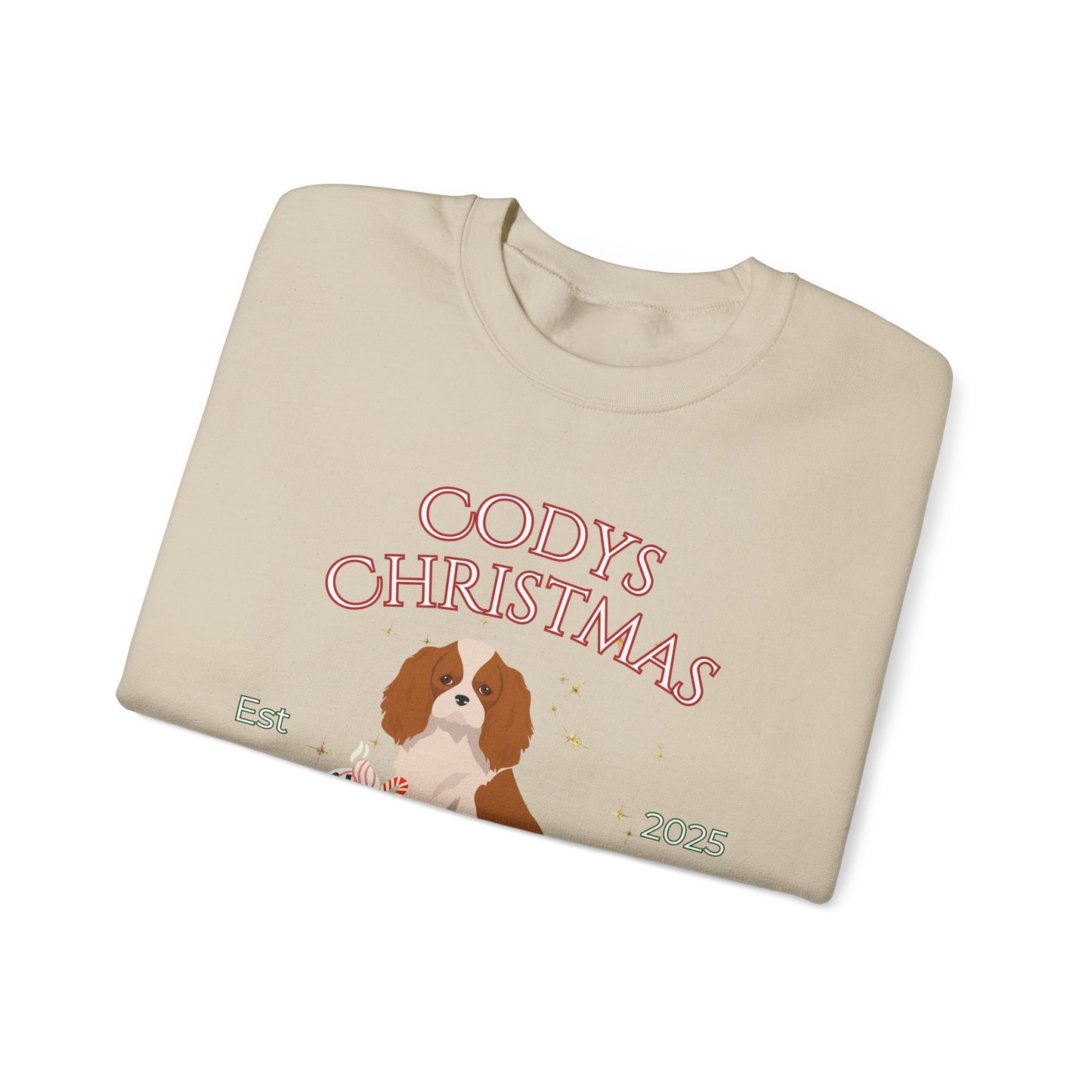 Cavalier King Charles Spaniel Dog Christmas Social Club Unisex Heavy Blend Crewneck Sweatshirt Custom Name