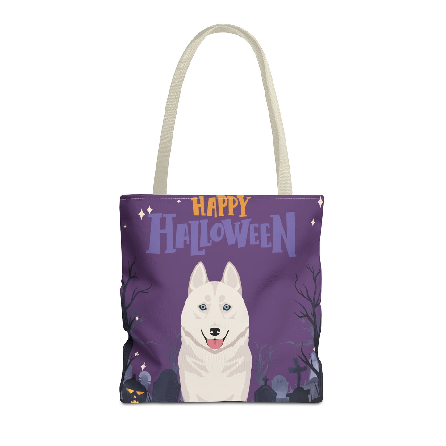 Siberian Husky Dog Happy Halloween Tote Bag 16x16
