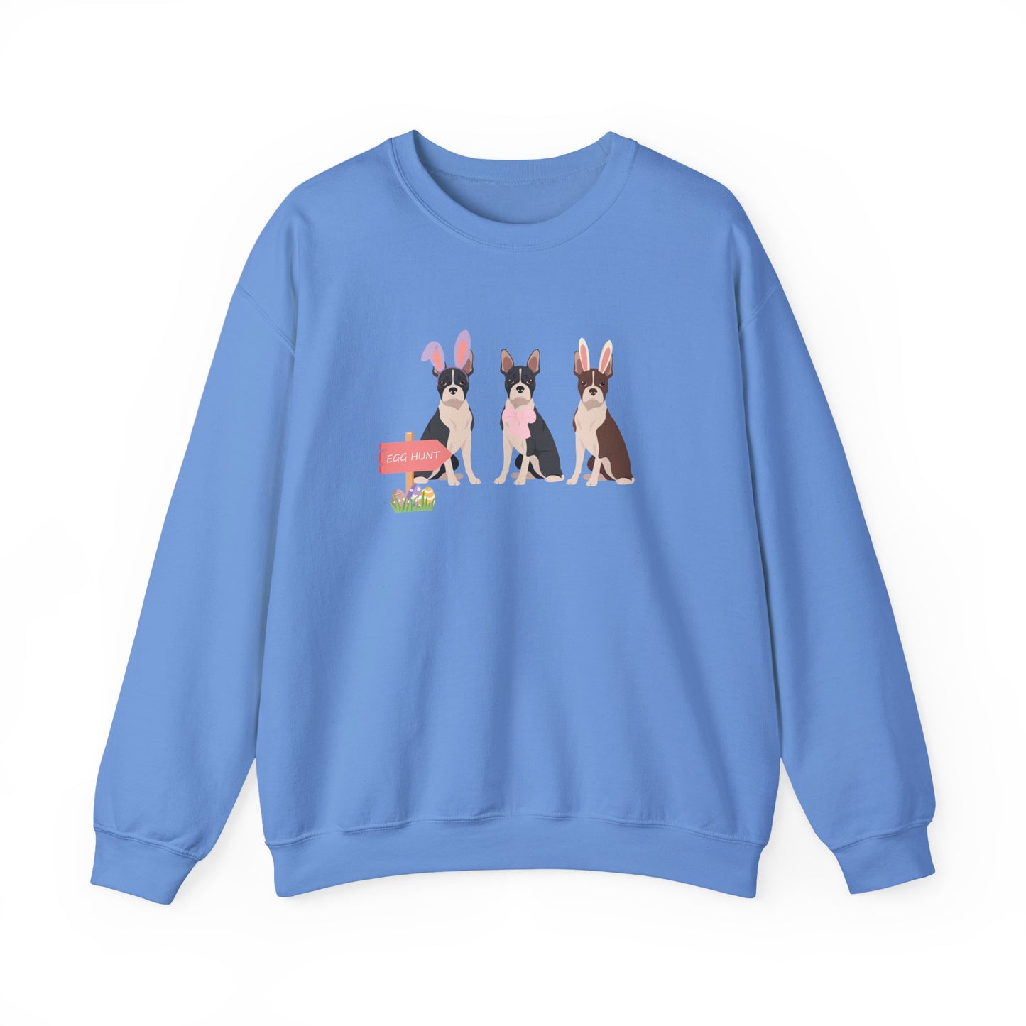 Boston Terrier Dog Easter Unisex Heavy Blend Crewneck Sweatshirt, Easter, Cute Dog Mom Gift