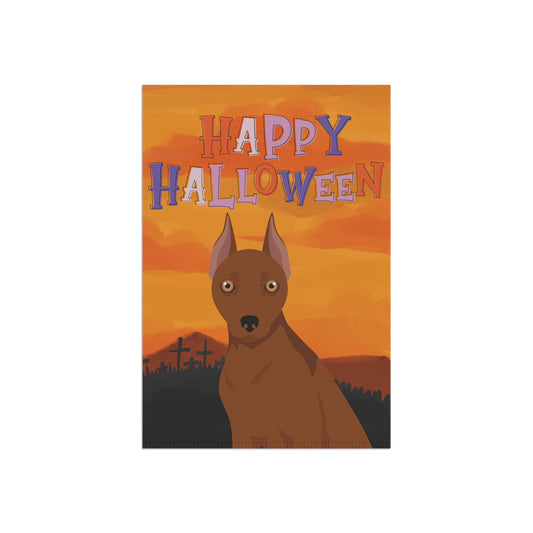 Miniature Pinscher Dog Halloween Garden Flag