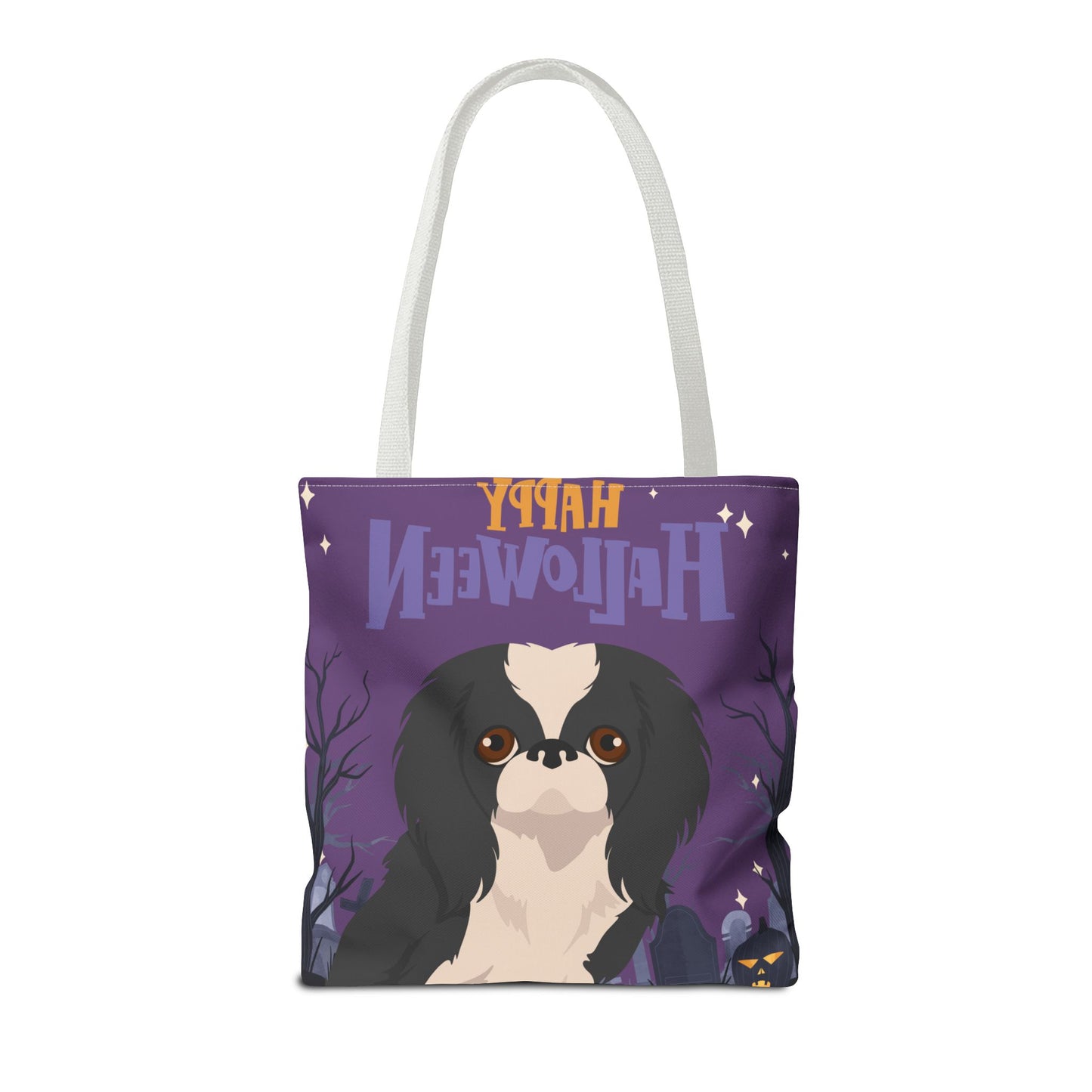 Japanese Chin Dog Happy Halloween Tote Bag 16x16