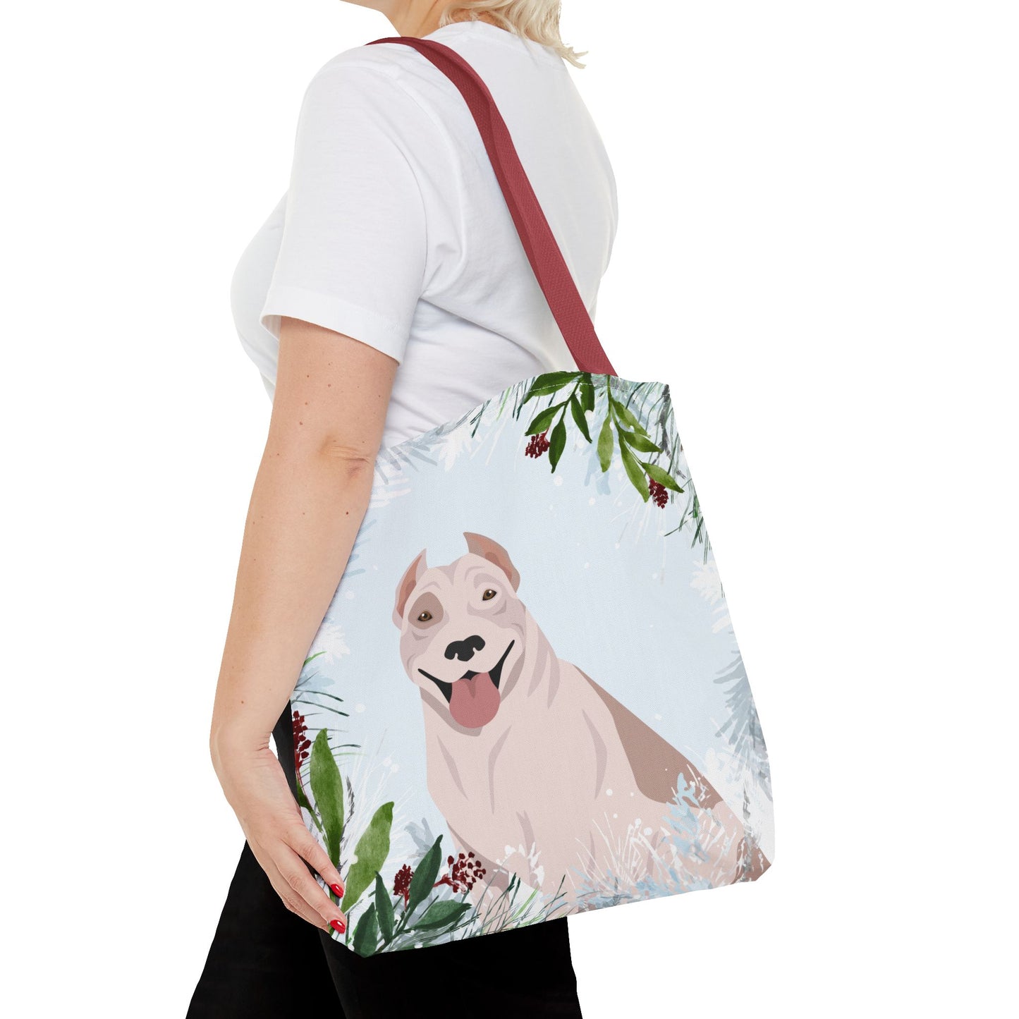Pit Bull Dog Christmas Holiday Tote Bag 16x16