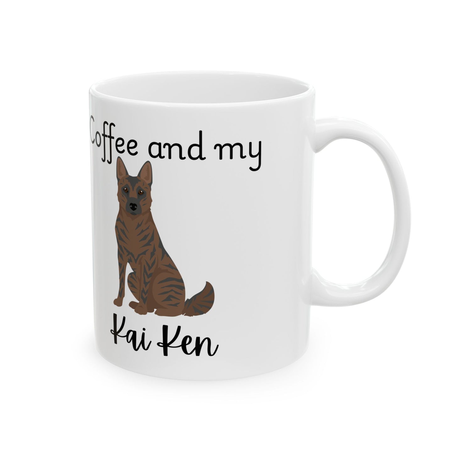 Coffee and My Kai Ken Ceramic Mug | Dog Lover Gift, Pet Owner Cup, Cute Mug for Dog Moms, Funny Mug for Coffee Lovers