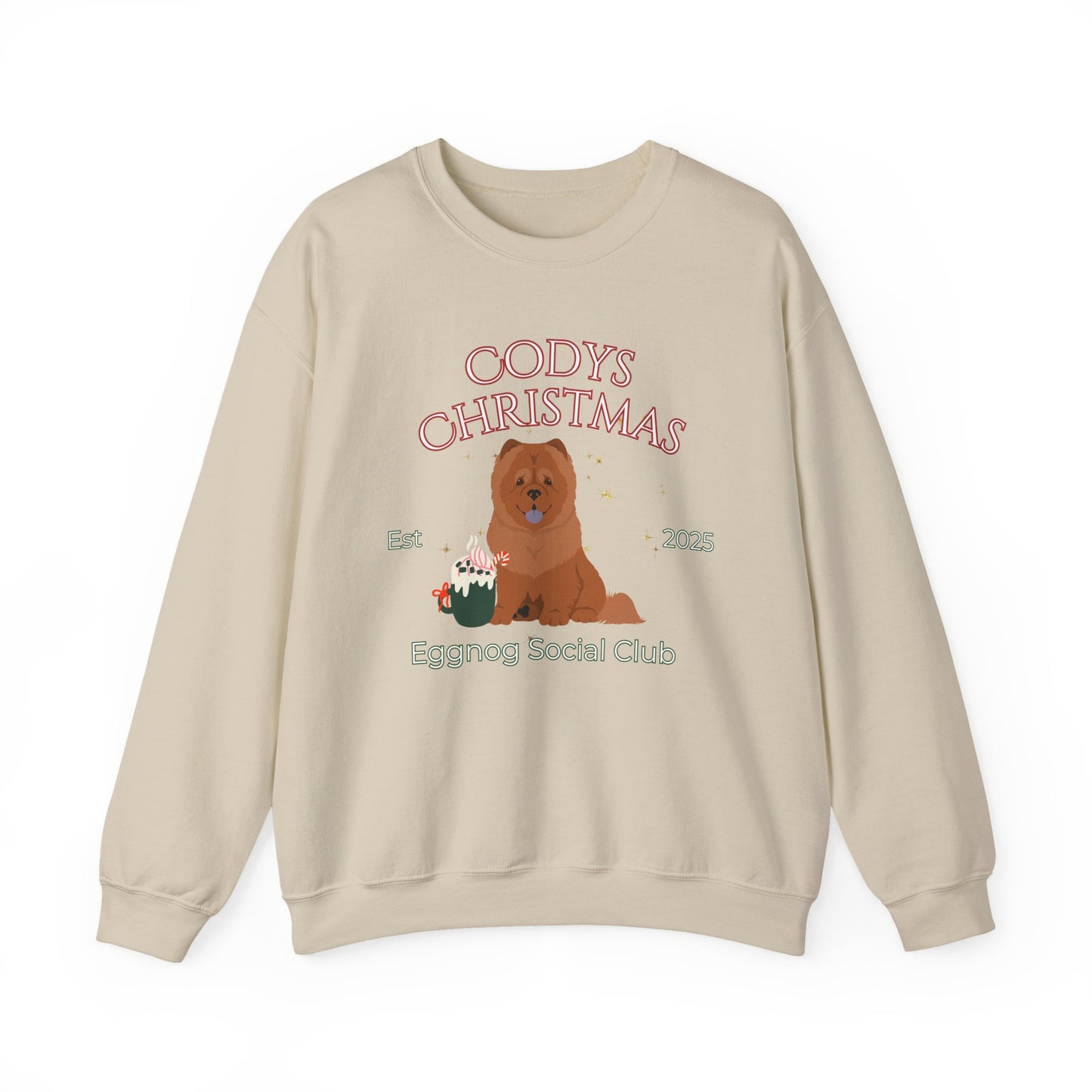Chow Chow Dog Christmas Social Club Unisex Heavy Blend Crewneck Sweatshirt Custom Name