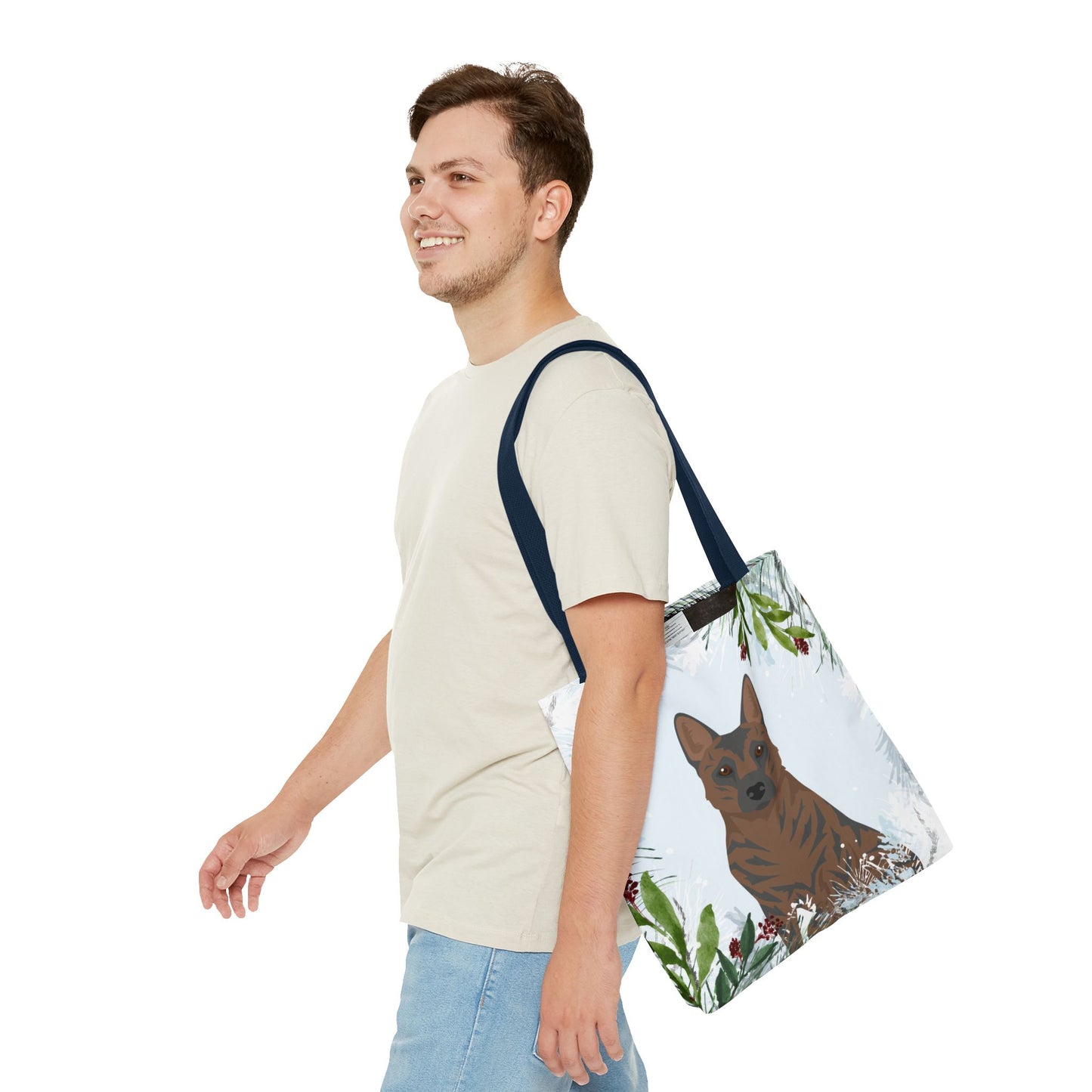 Kai Ken Dog Christmas Holiday Tote Bag 16x16