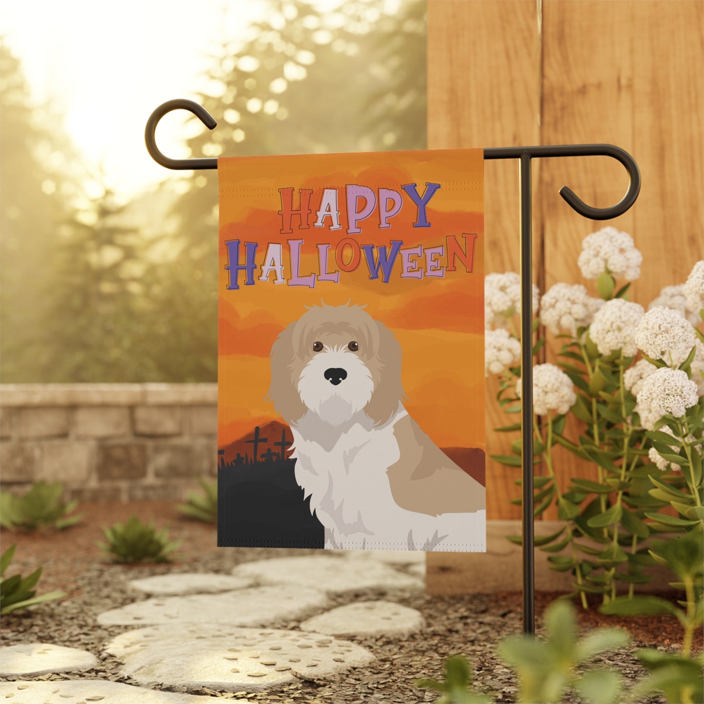 Grand Basset Griffon Vendeen Dog Halloween Garden Flag