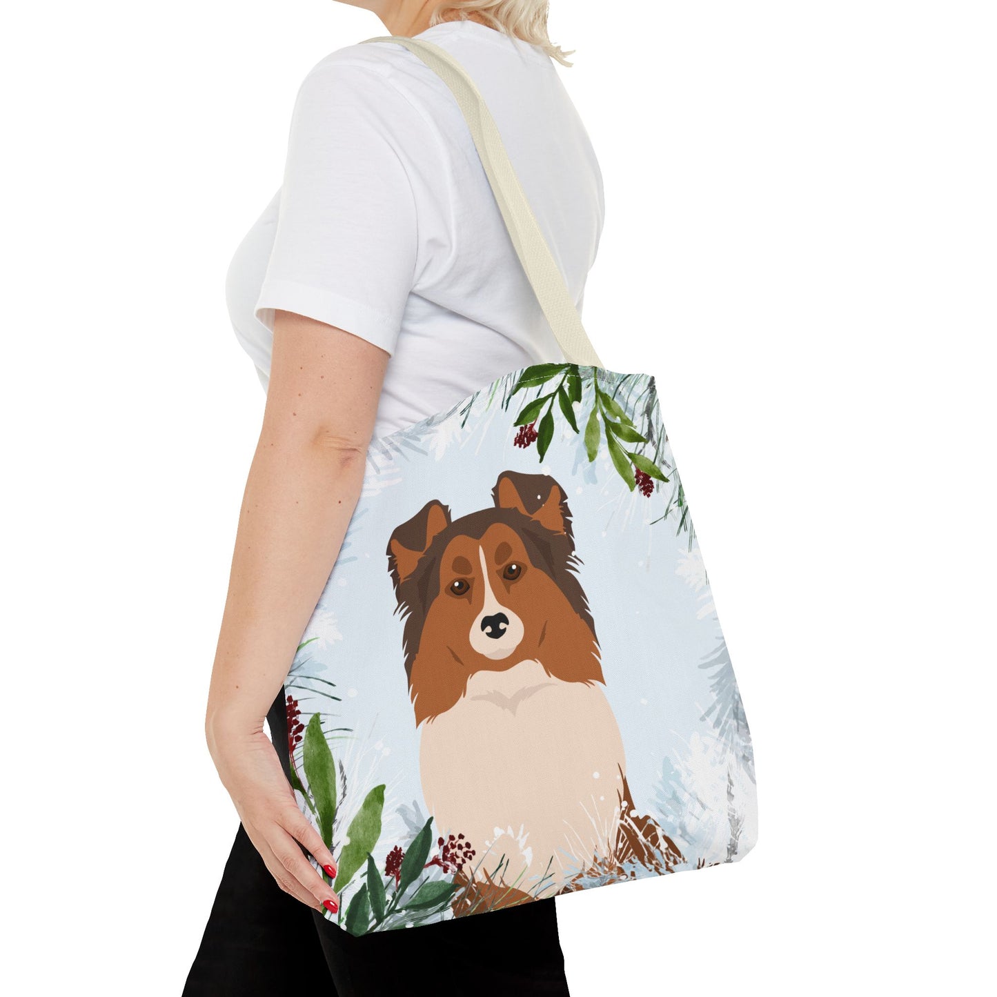 Shetland Sheepdog Dog Christmas Holiday Tote Bag 16x16