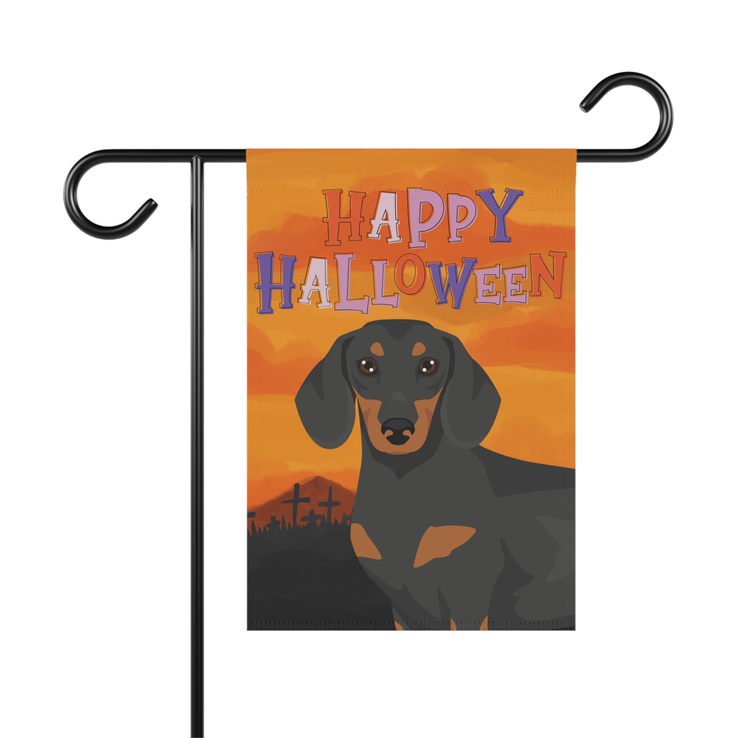 Dachshund Dog Halloween Garden Flag