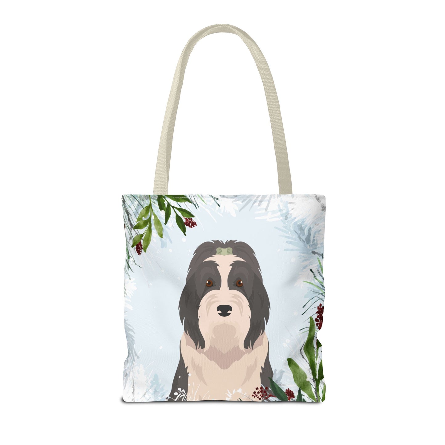 Bearded Collie Dog Christmas Holiday Tote Bag 16x16