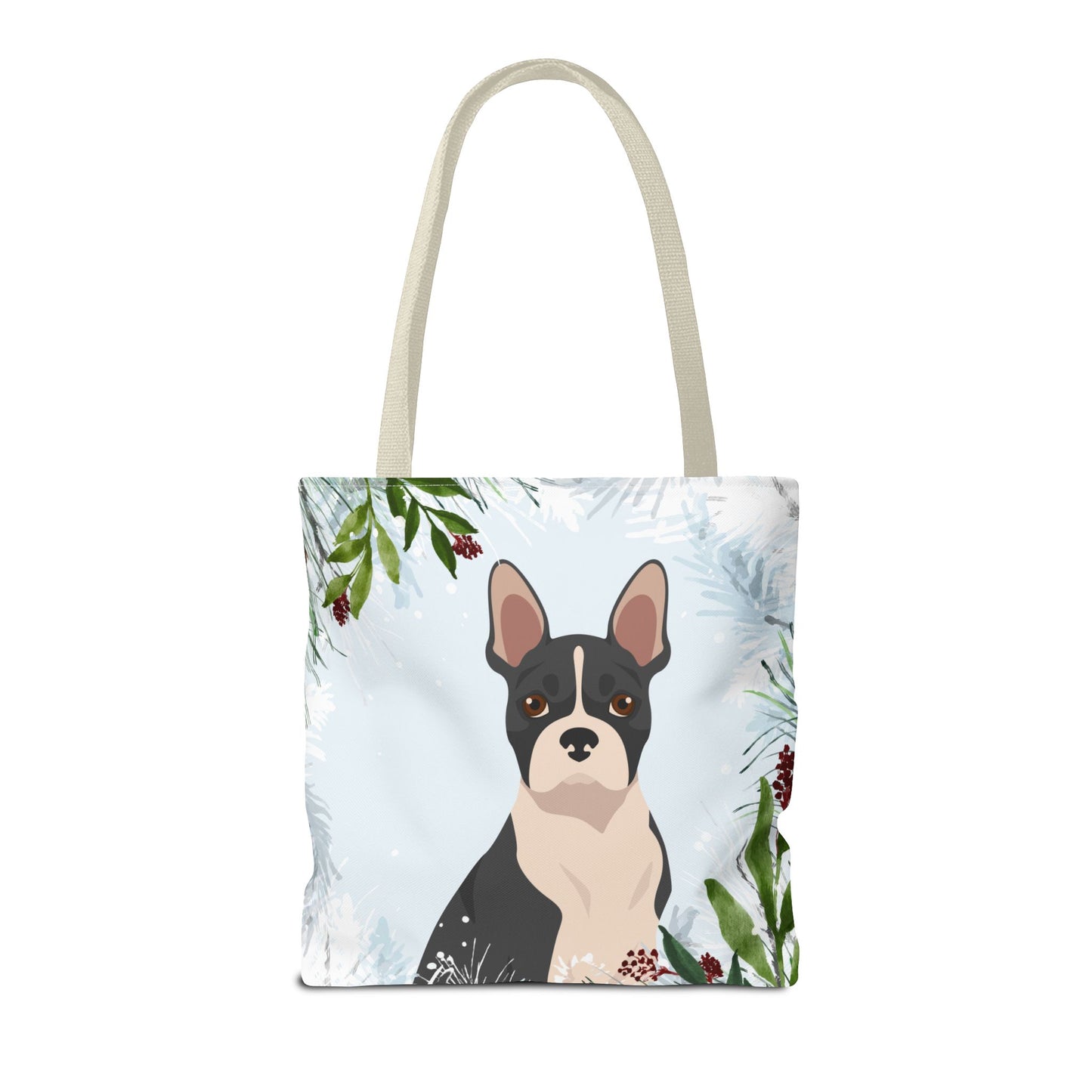 Boston Terrier Dog Christmas Holiday Tote Bag 16x16