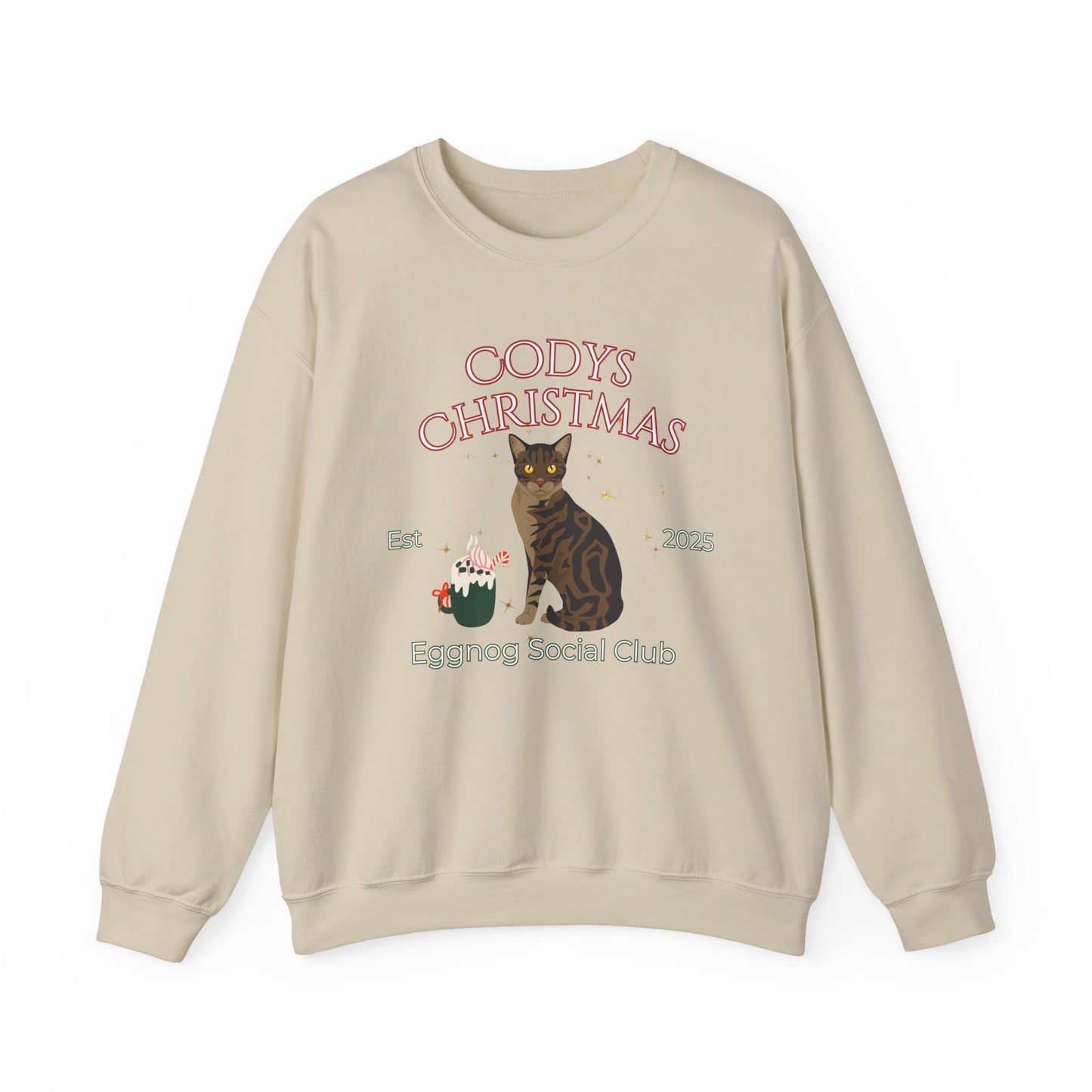 Bengal Cat Cat Christmas Social Club Unisex Heavy Blend Crewneck Sweatshirt Custom Name