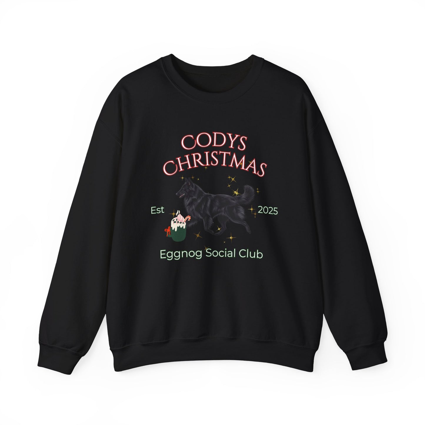 Belgian Sheepdog Dog Christmas Social Club Unisex Heavy Blend Crewneck Sweatshirt Custom Name