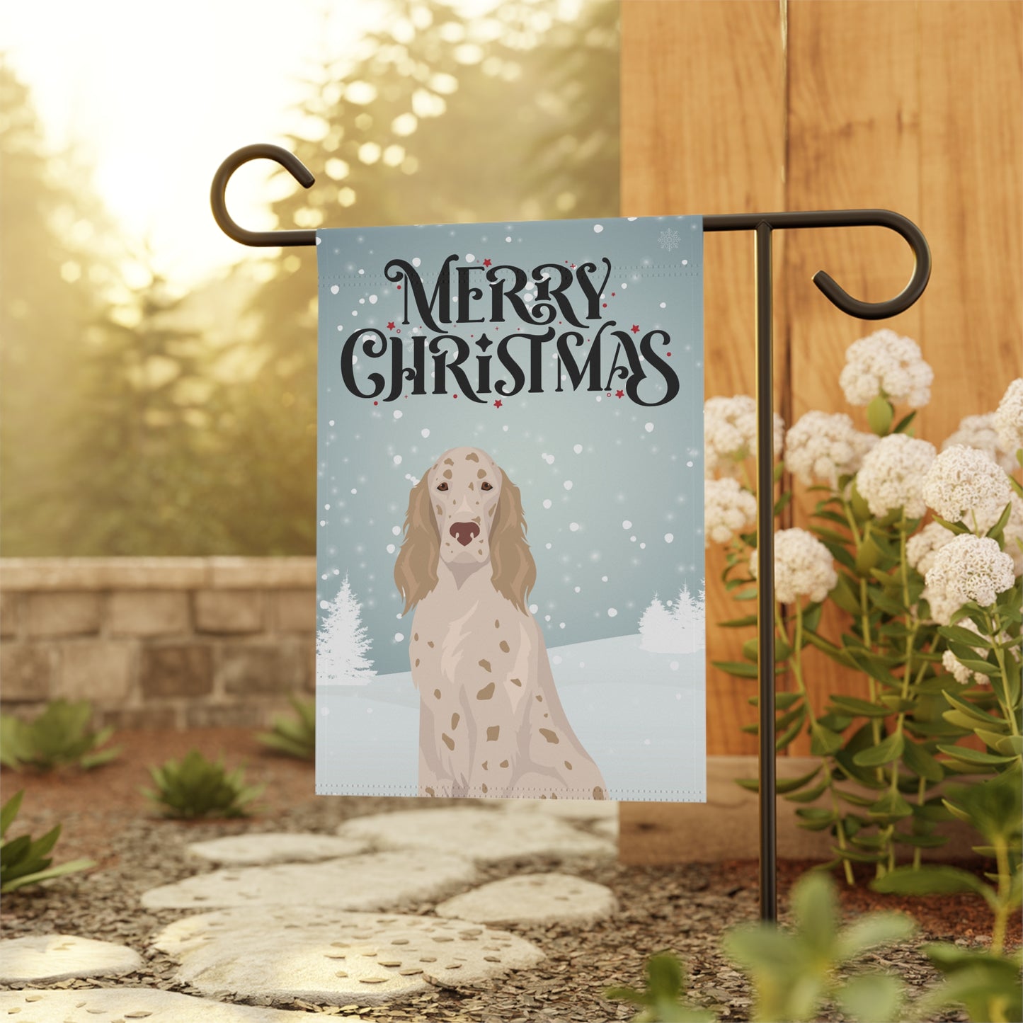 English Setter Dog Garden Flag