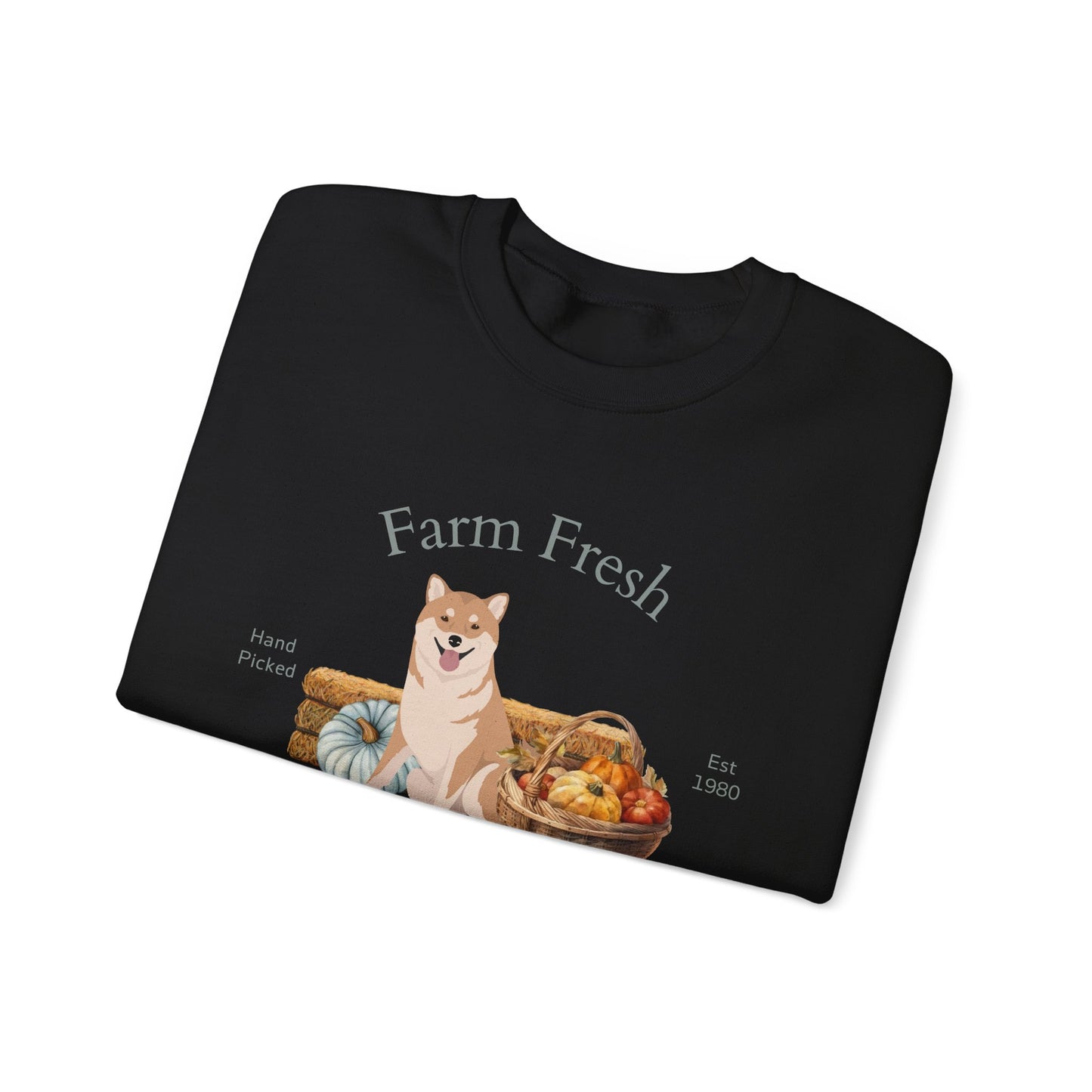 Shiba Inu Dog Fall Farm Fresh Unisex Heavy Blend Crewneck Sweatshirt