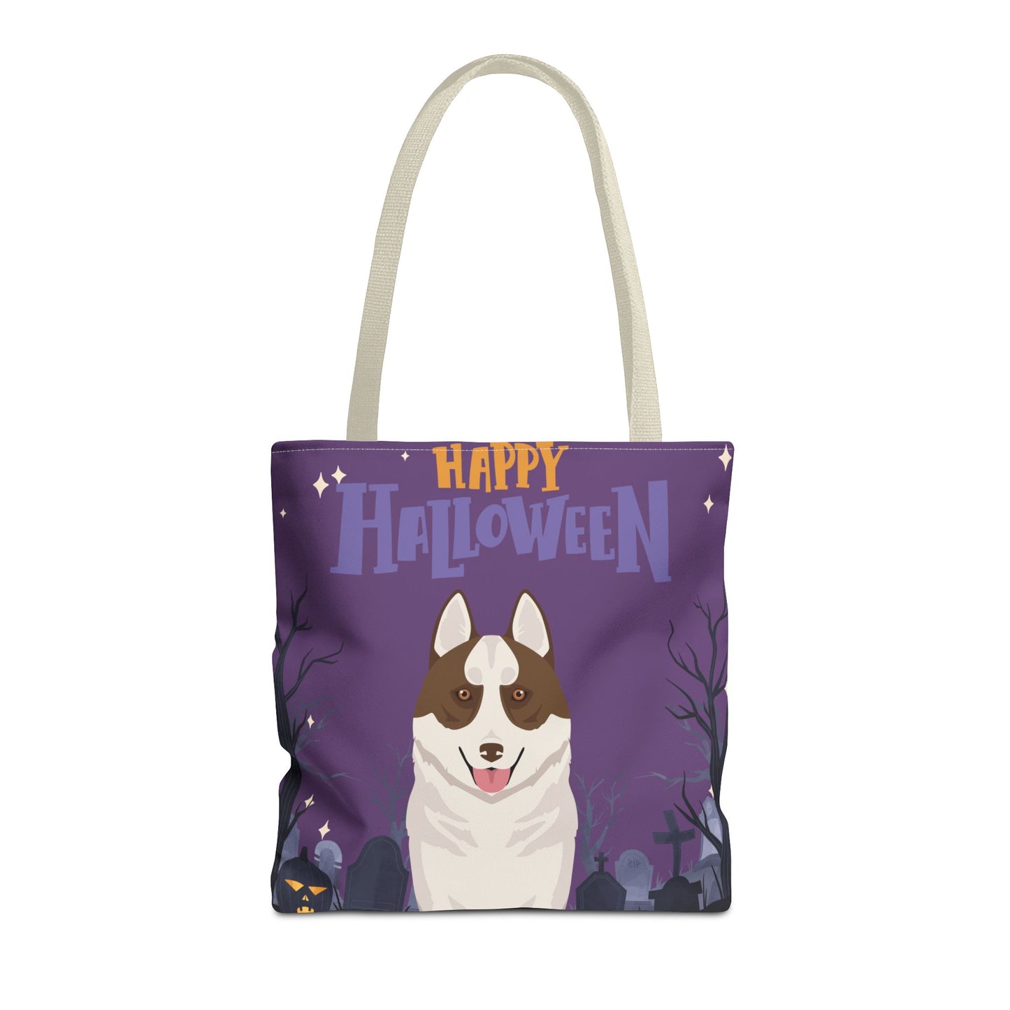 Siberian Husky Dog Happy Halloween Tote Bag 16x16