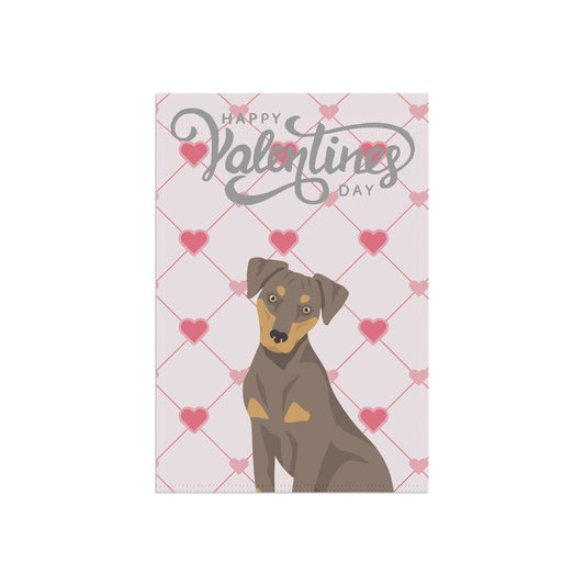 Blue Lacy Dog Valentines Day Garden Flag