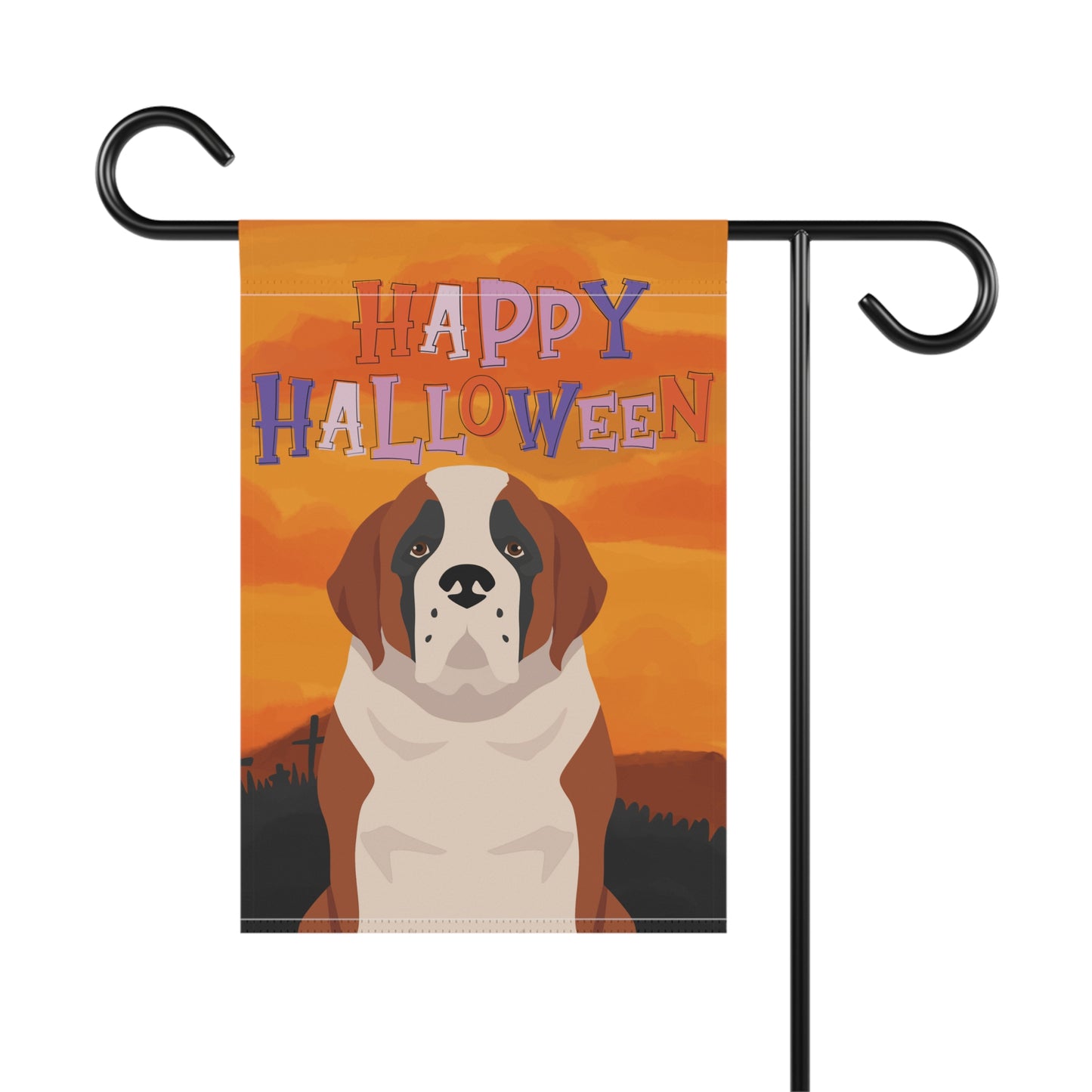St Bernard Dog Halloween Garden Flag