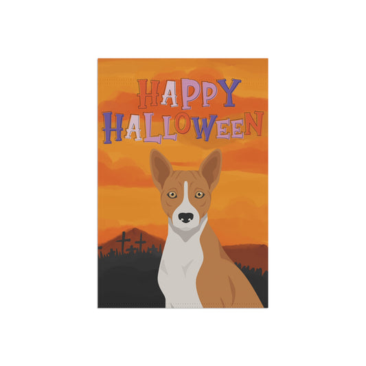 Basenji Dog Halloween Garden Flag