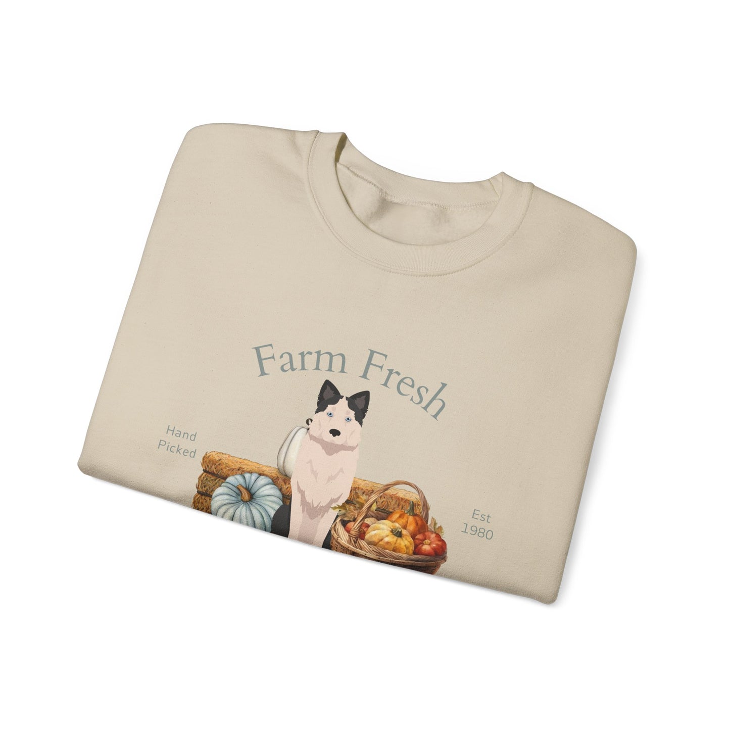 Yakutian Laika Dog Fall Farm Fresh Unisex Heavy Blend Crewneck Sweatshirt