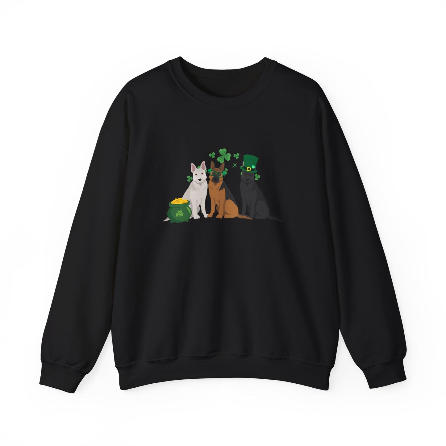 German Shepherd Dog St Patricks Day Unisex Heavy Blend Crewneck Sweatshirt, St Pattys day, Cute Dog Mom Gift