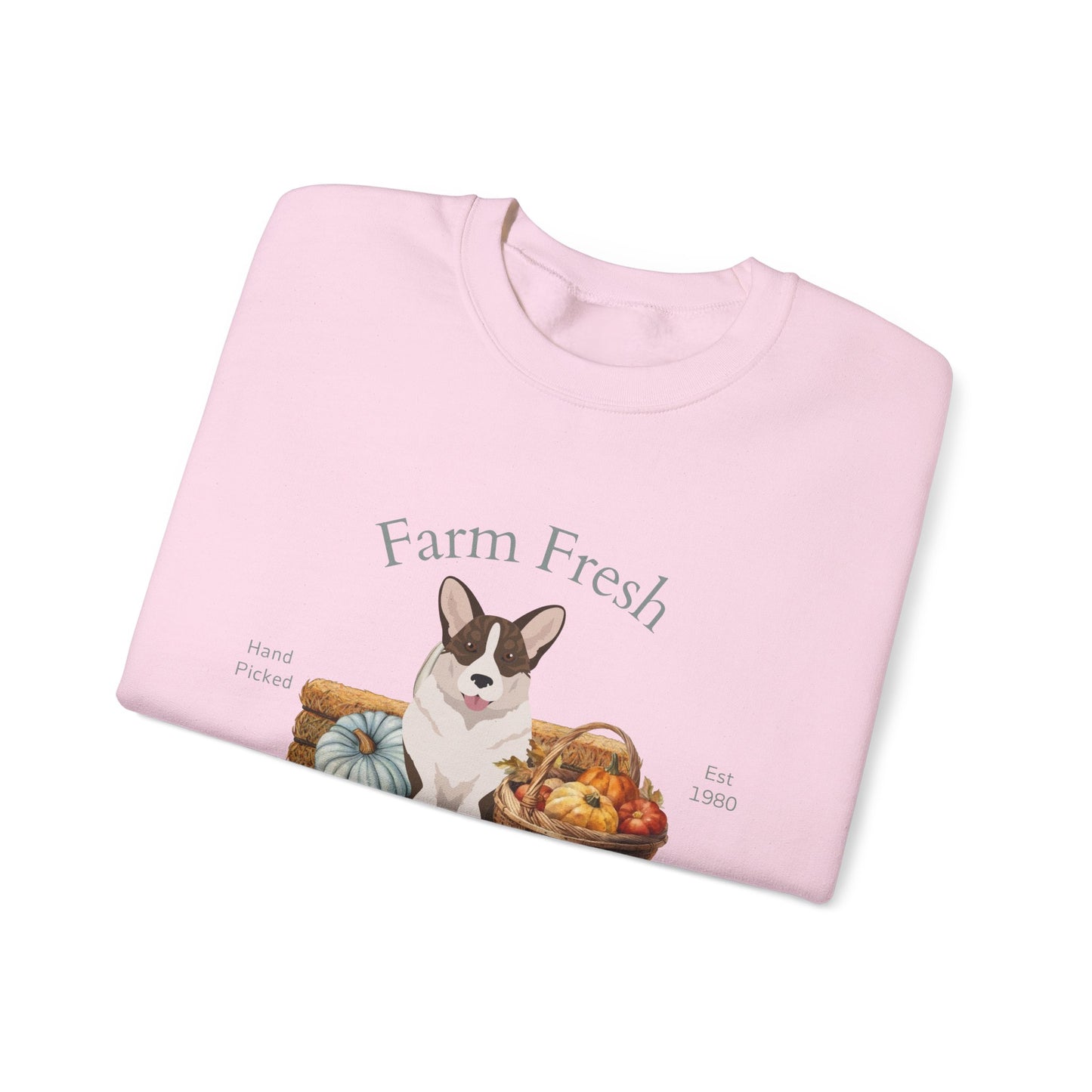 Cardigan Welsh Corgi Dog Fall Farm Fresh Unisex Heavy Blend Crewneck Sweatshirt