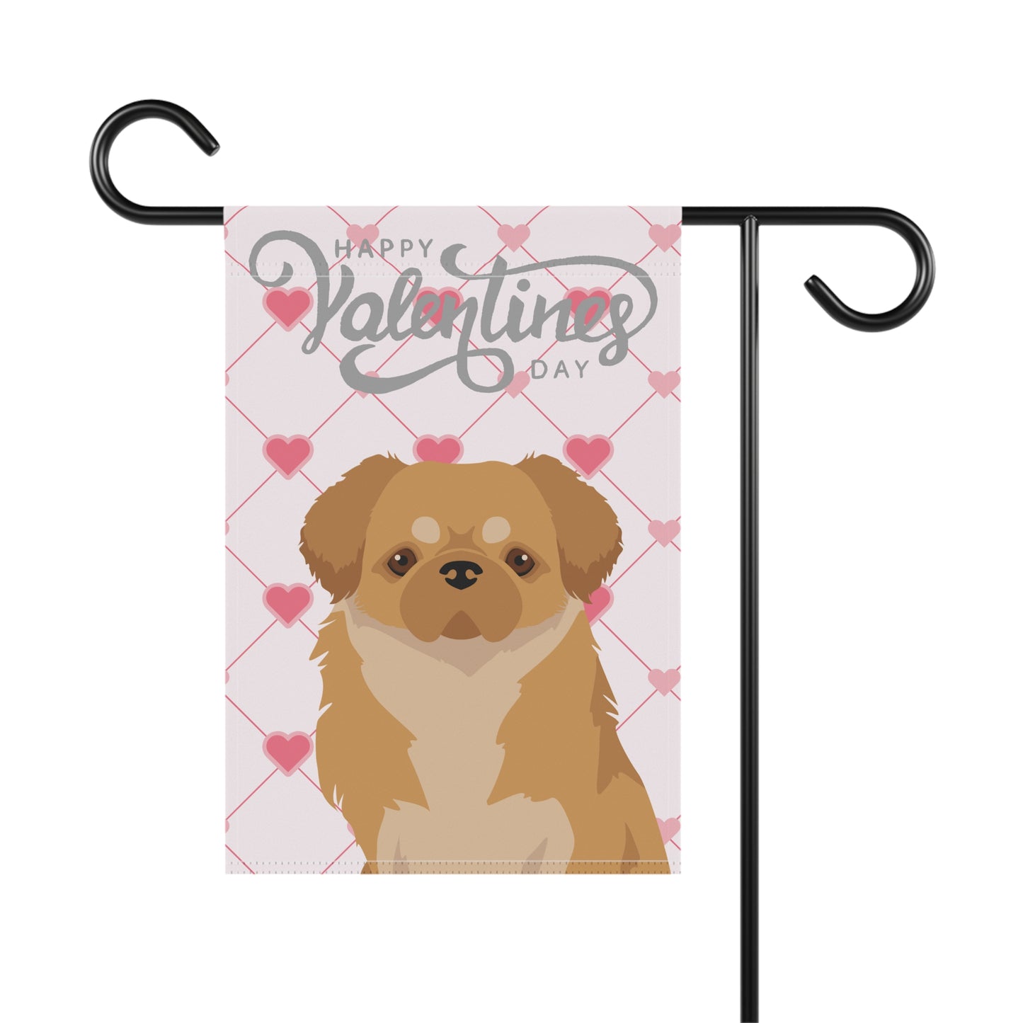 Tibetan Spaniel Dog Valentines Day Garden Flag