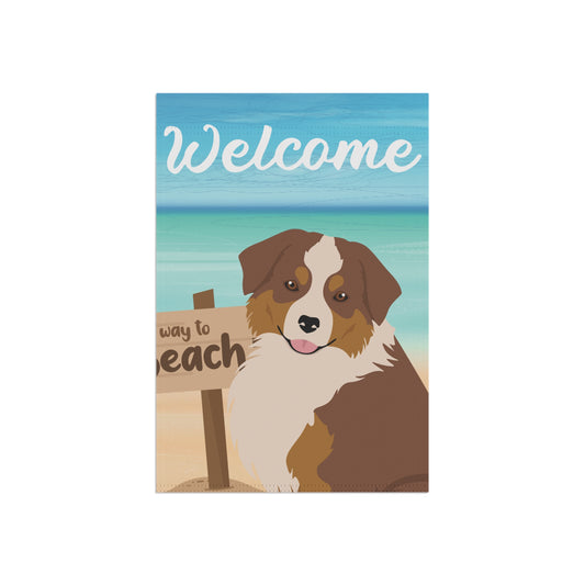 Miniature American Shepherd Dog Garden Flag