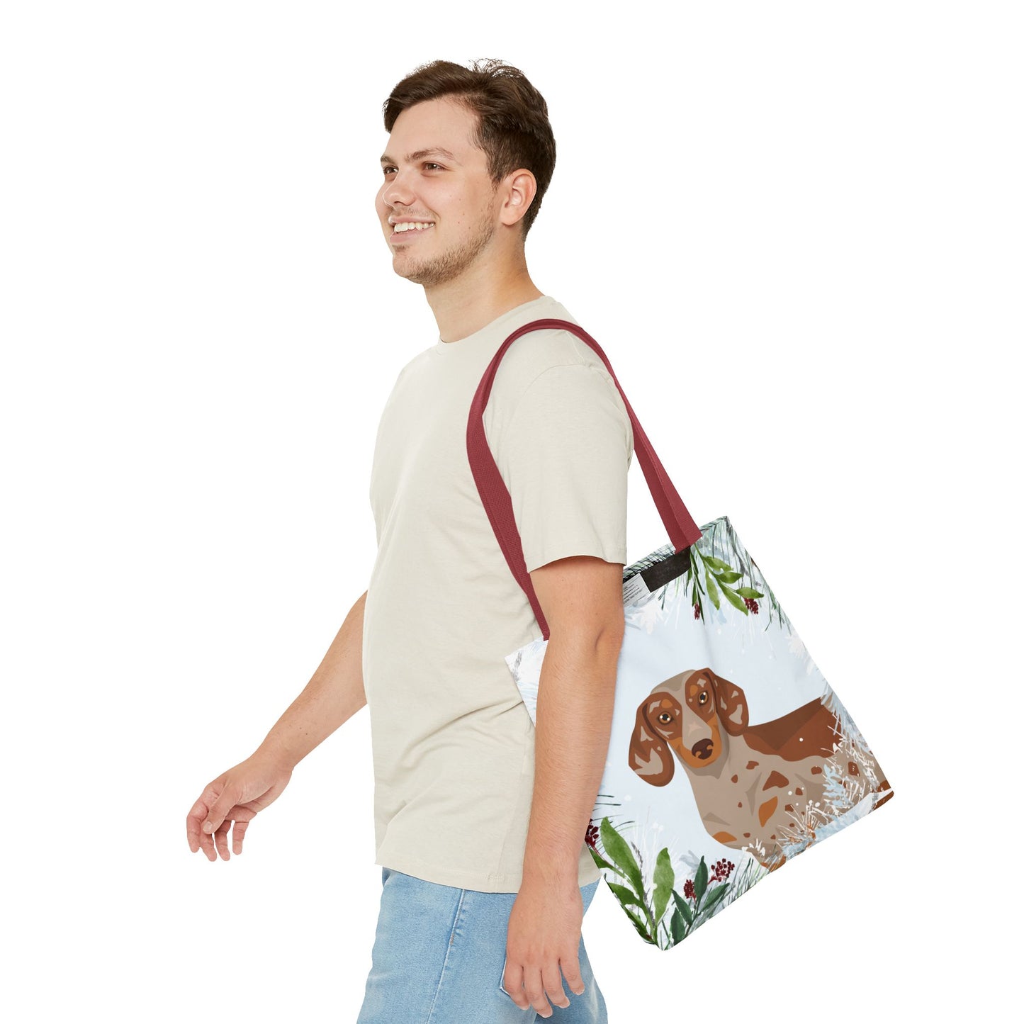 Dachshund Dog Christmas Holiday Tote Bag 16x16