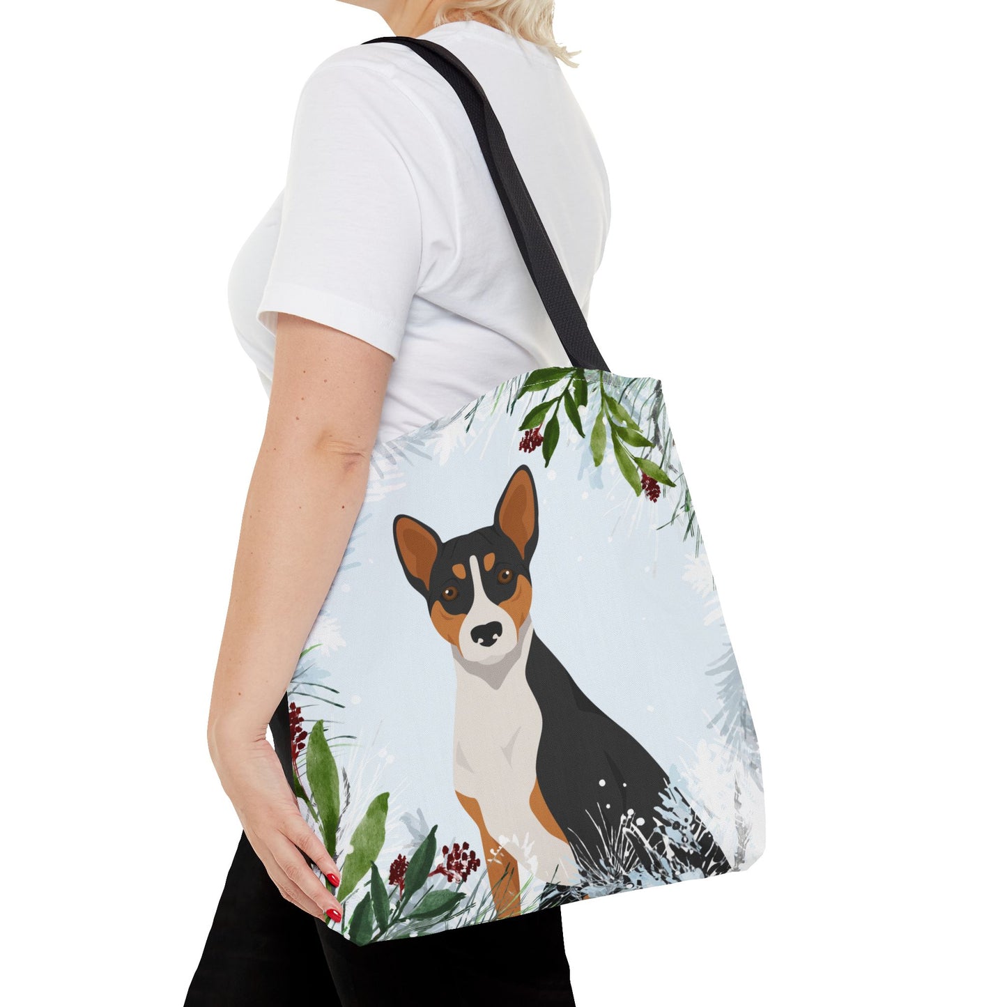Basenji Dog Christmas Holiday Tote Bag 16x16