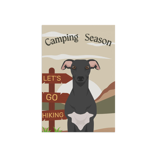 Whippet Dog Camping Garden Flag