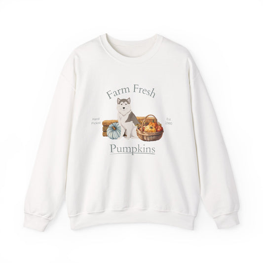 Greenland Dog Dog Fall Farm Fresh Unisex Heavy Blend Crewneck Sweatshirt