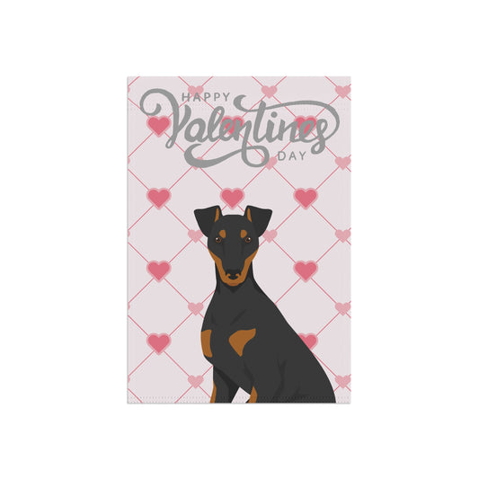 Manchester Terrier Dog Valentines Day Garden Flag