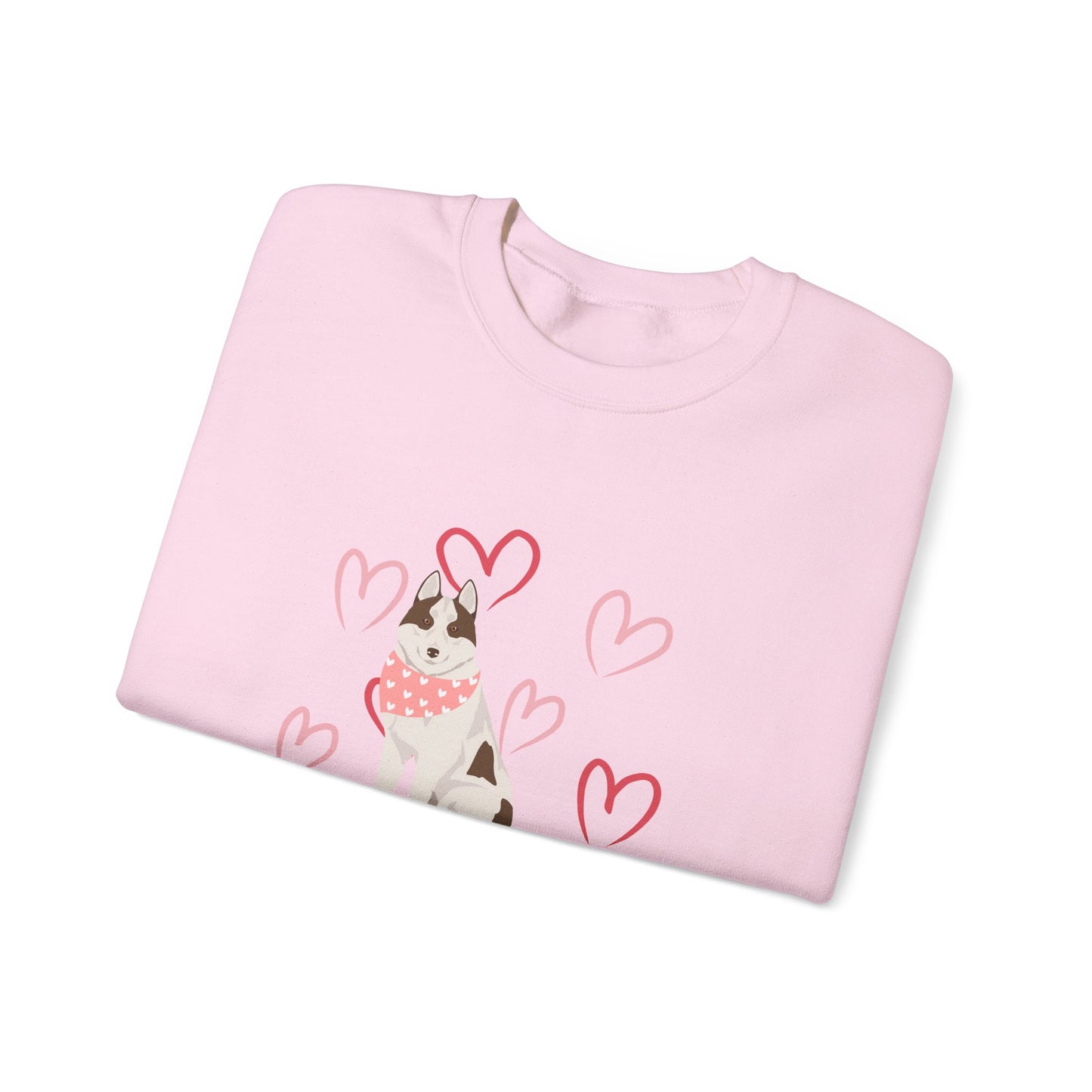 Siberian Husky Dog Valentines Day Unisex Heavy Blend Crewneck Sweatshirt